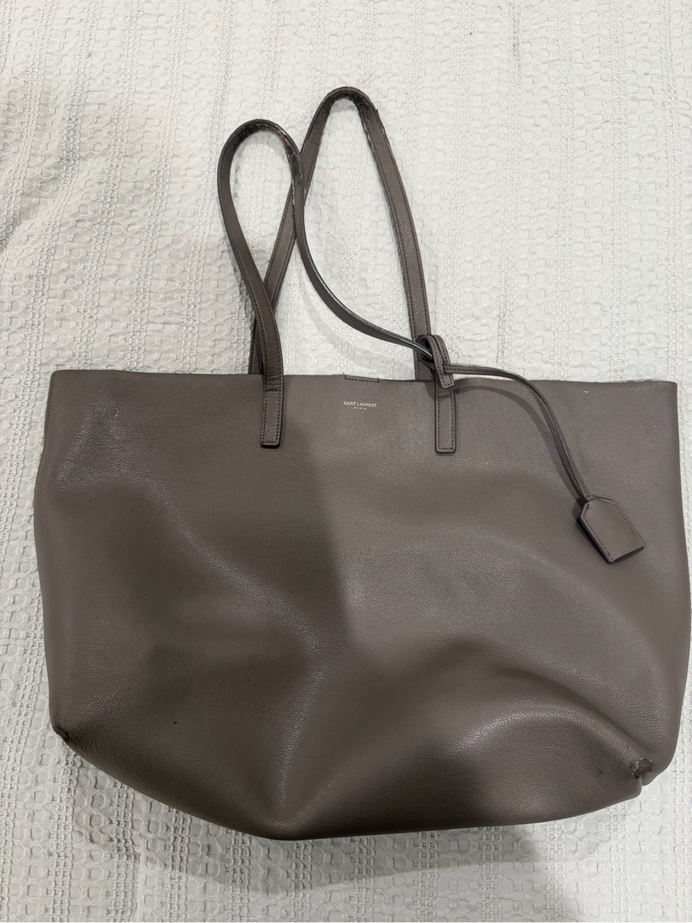 SHOPPING SAINT LAURENT LEATHER TOTE BAG